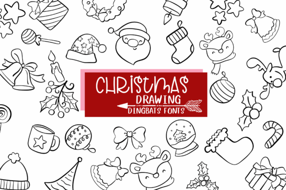 Christmas Drawing: A Festive Font for Small Business Branding