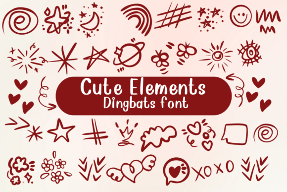 Cute Elements: A Versatile Dingbat Font for Handmade Sellers