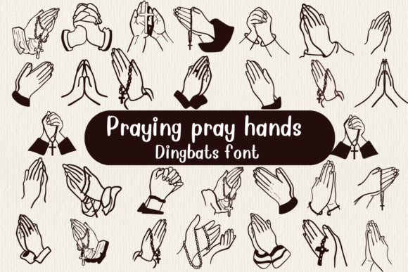 Praying Pray Hands Dingbats Font for Web Design