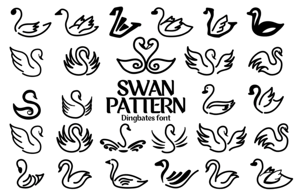 Swan Pattern: A Sketch-Style Dingbats Font for Editorial Design