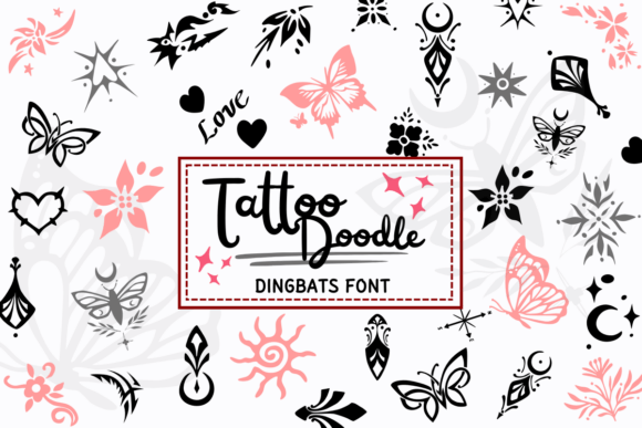 Tattoo Doodle: A Sketch-Style Dingbats Font for Campaign Visuals